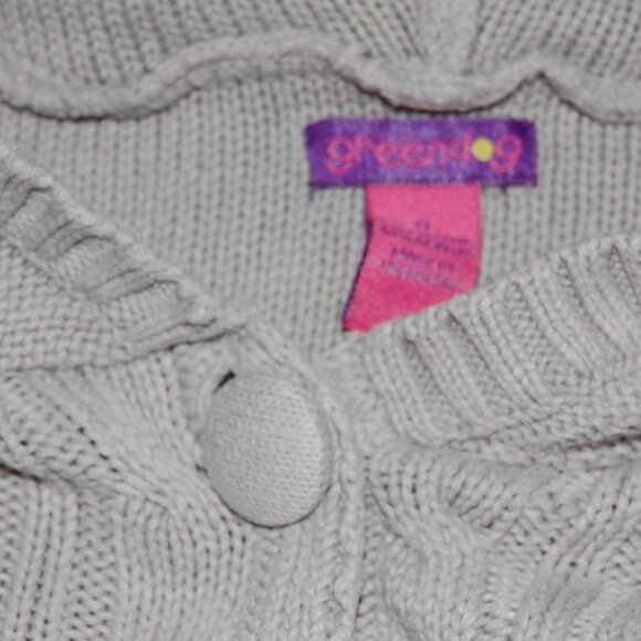 Greendog Girls Size 6, Gray 2-Button Knit Vest, Sleeveless Cardigan - Picture 6 of 9